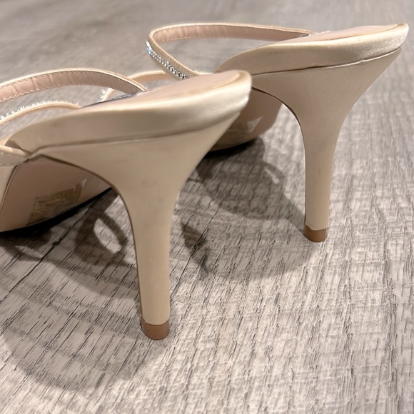 Thin Strappy Satin Slide on Heel - Picture 5 of 6